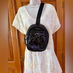 Danskin Lowry Metallic Black Sling Crossbody Bag